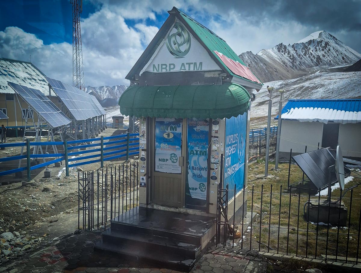 NBP ATM at Khunjerab Pass — the world's highest ATM, located on the Karakoram Highway in Pakistan